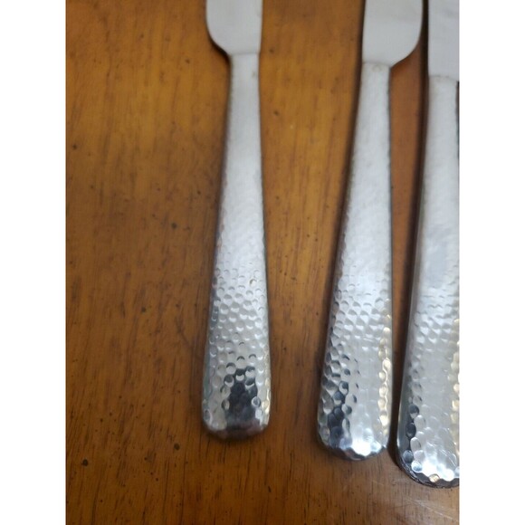 TOMODACHI Hampton Forge Ella 18/10 Stainless Hammered Flatware Set Of 7 Knives - Picture 4 of 4